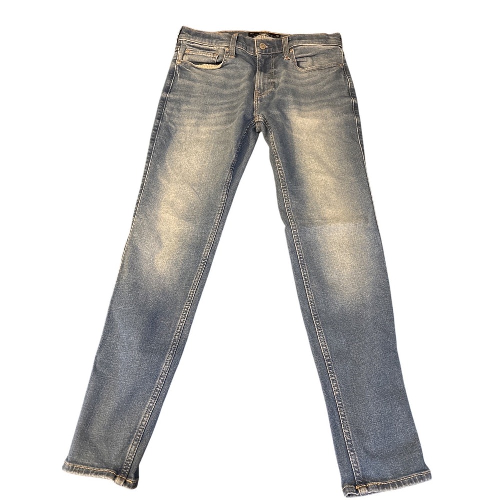 Hollister Athletic Super Skinny Jeans Light Wash Blue Mens Size 32x30 Distressed